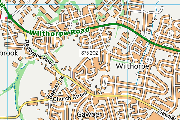 S75 2QZ map - OS VectorMap District (Ordnance Survey)