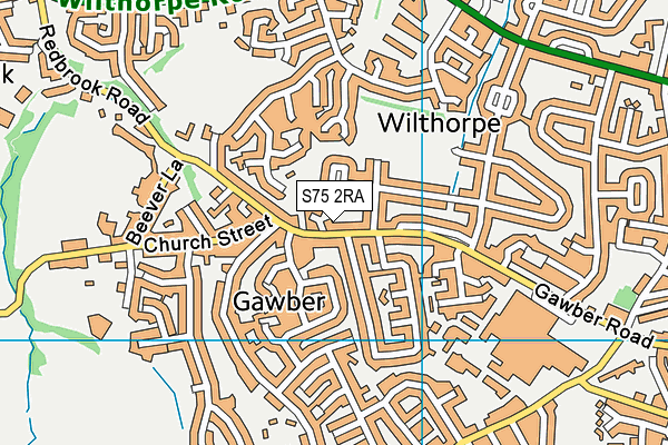 S75 2RA map - OS VectorMap District (Ordnance Survey)