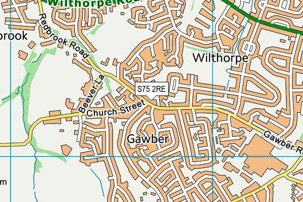 S75 2RE map - OS VectorMap District (Ordnance Survey)