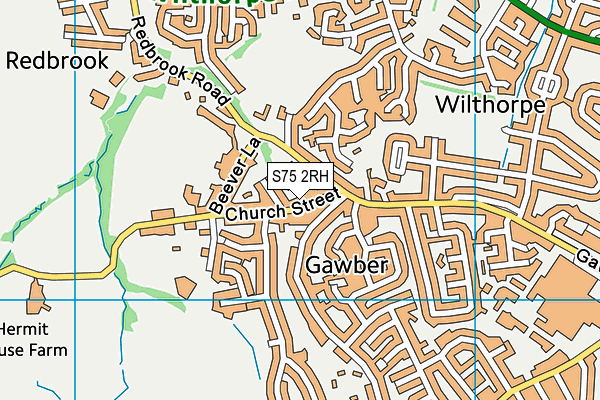 S75 2RH map - OS VectorMap District (Ordnance Survey)