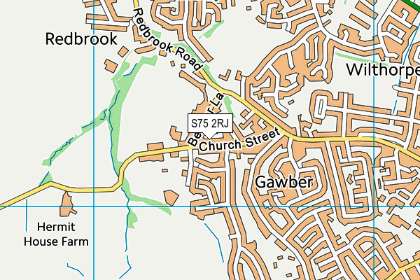 S75 2RJ map - OS VectorMap District (Ordnance Survey)