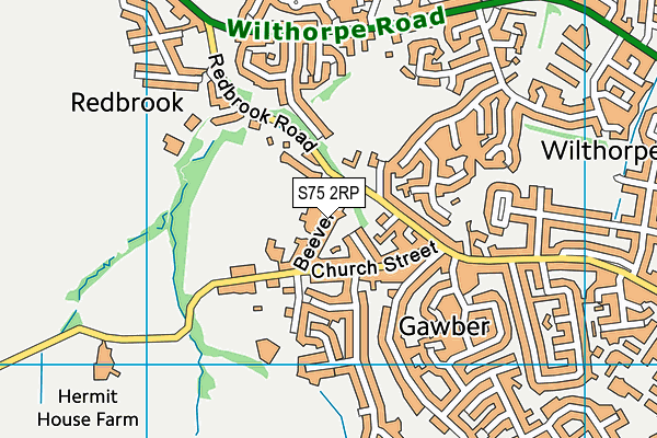 S75 2RP map - OS VectorMap District (Ordnance Survey)