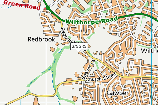 S75 2RS map - OS VectorMap District (Ordnance Survey)