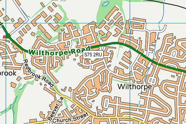 S75 2RU map - OS VectorMap District (Ordnance Survey)