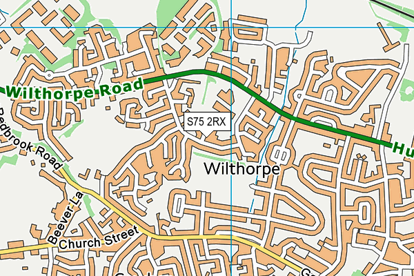 S75 2RX map - OS VectorMap District (Ordnance Survey)