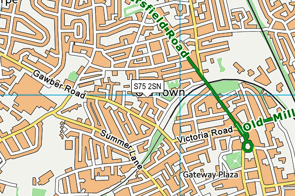 S75 2SN map - OS VectorMap District (Ordnance Survey)