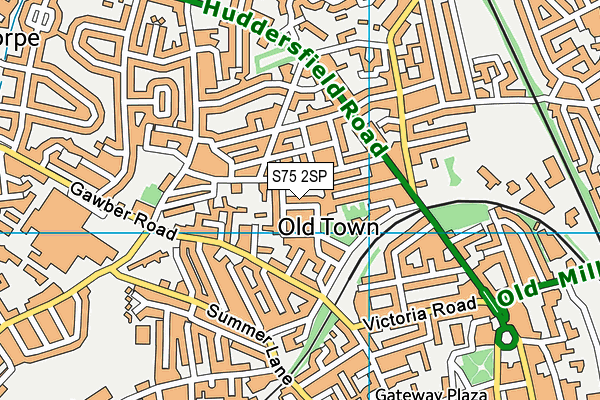 S75 2SP map - OS VectorMap District (Ordnance Survey)