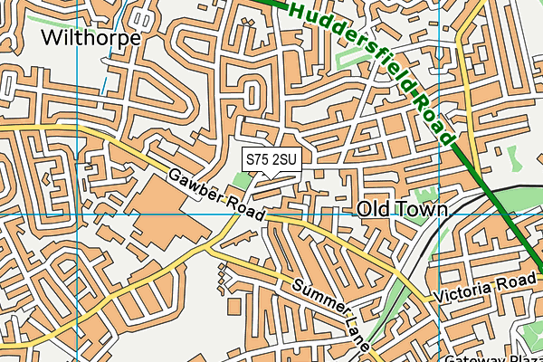 S75 2SU map - OS VectorMap District (Ordnance Survey)