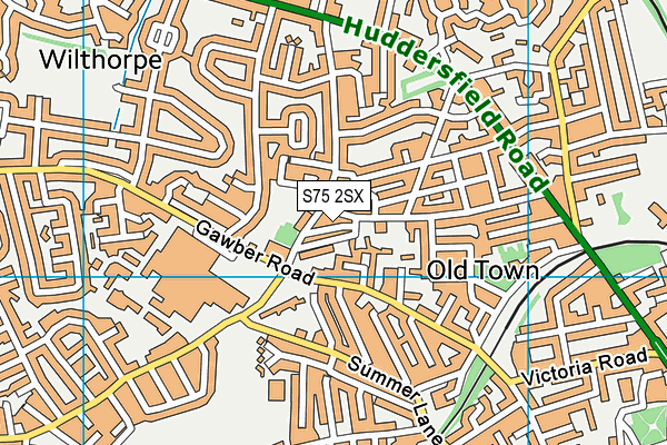 S75 2SX map - OS VectorMap District (Ordnance Survey)