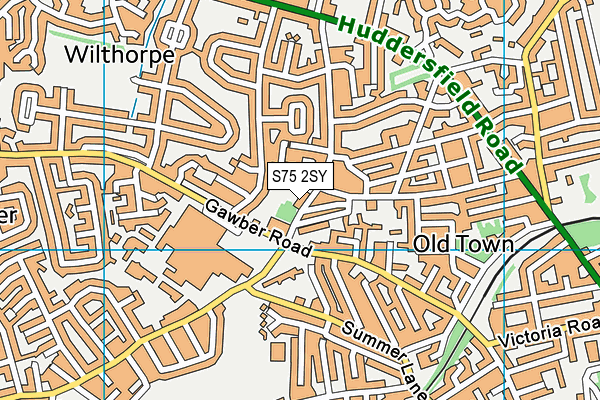 S75 2SY map - OS VectorMap District (Ordnance Survey)