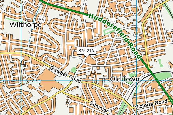 S75 2TA map - OS VectorMap District (Ordnance Survey)