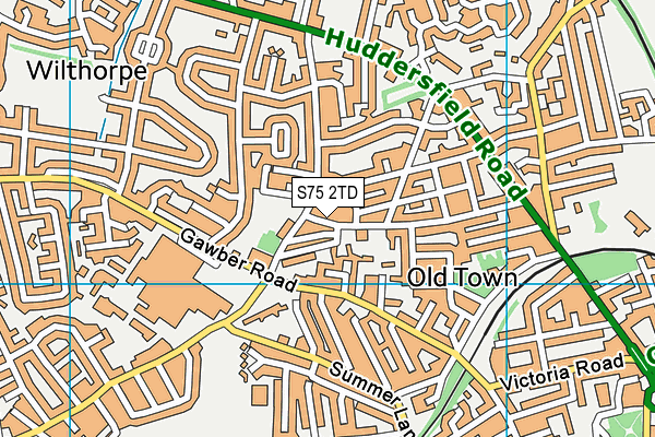 S75 2TD map - OS VectorMap District (Ordnance Survey)