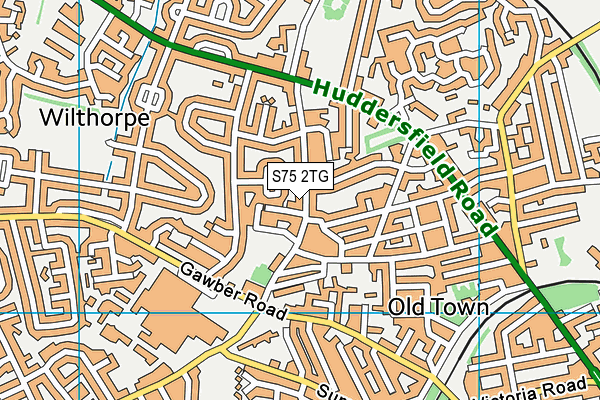 S75 2TG map - OS VectorMap District (Ordnance Survey)