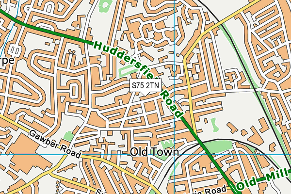 S75 2TN map - OS VectorMap District (Ordnance Survey)