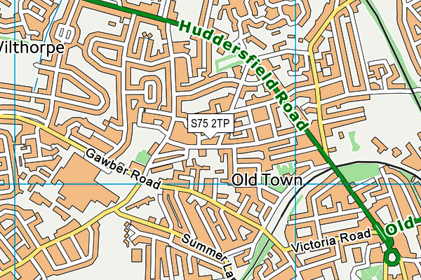 S75 2TP map - OS VectorMap District (Ordnance Survey)