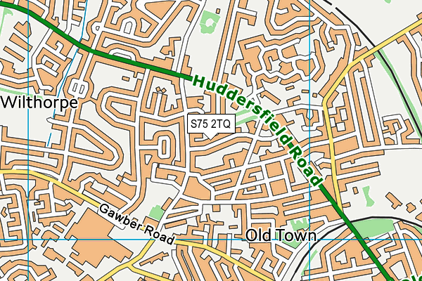 S75 2TQ map - OS VectorMap District (Ordnance Survey)
