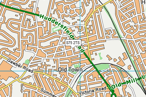 S75 2TS map - OS VectorMap District (Ordnance Survey)