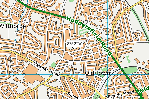 S75 2TW map - OS VectorMap District (Ordnance Survey)