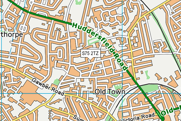 S75 2TZ map - OS VectorMap District (Ordnance Survey)