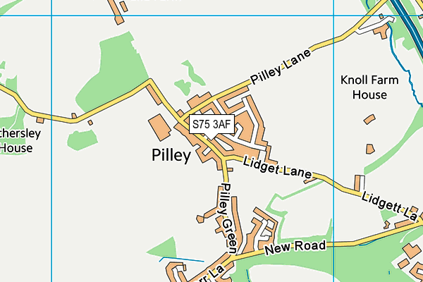 S75 3AF map - OS VectorMap District (Ordnance Survey)