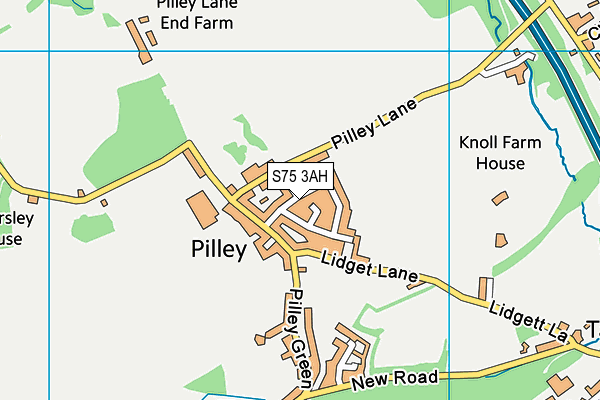 S75 3AH map - OS VectorMap District (Ordnance Survey)