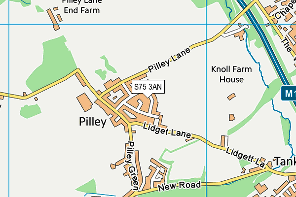 S75 3AN map - OS VectorMap District (Ordnance Survey)