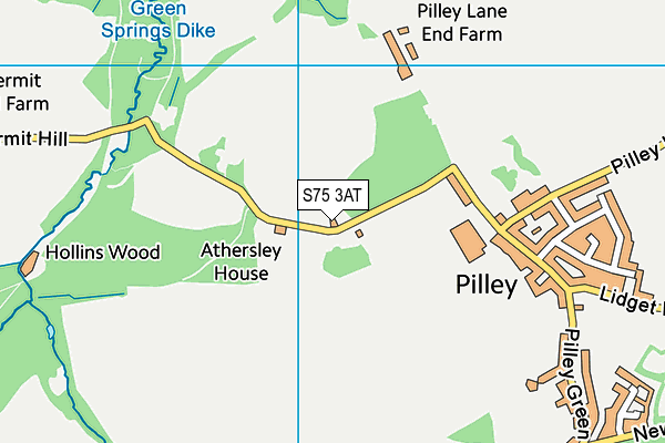 S75 3AT map - OS VectorMap District (Ordnance Survey)