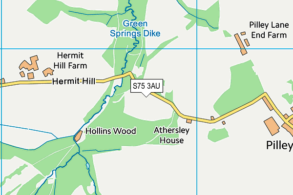 S75 3AU map - OS VectorMap District (Ordnance Survey)