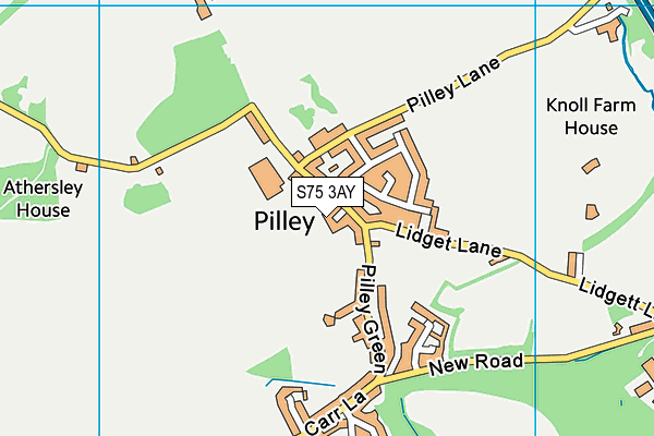 S75 3AY map - OS VectorMap District (Ordnance Survey)