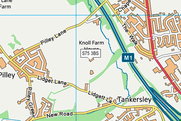 S75 3BS map - OS VectorMap District (Ordnance Survey)