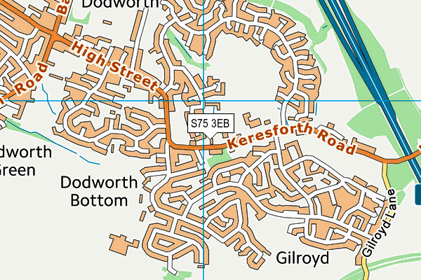 S75 3EB map - OS VectorMap District (Ordnance Survey)