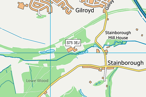 S75 3EJ map - OS VectorMap District (Ordnance Survey)