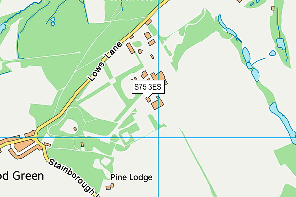 S75 3ES map - OS VectorMap District (Ordnance Survey)