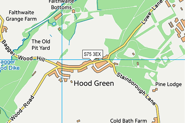 S75 3EX map - OS VectorMap District (Ordnance Survey)