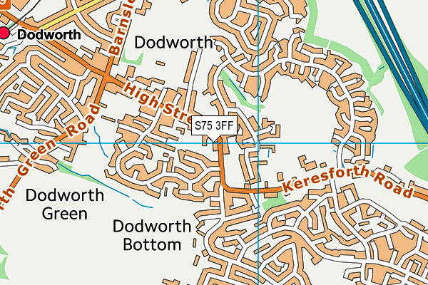 S75 3FF map - OS VectorMap District (Ordnance Survey)