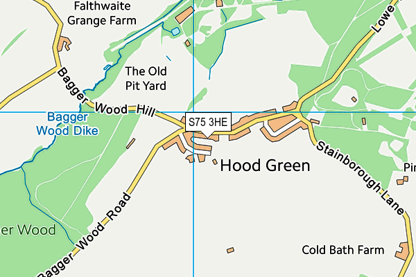 S75 3HE map - OS VectorMap District (Ordnance Survey)