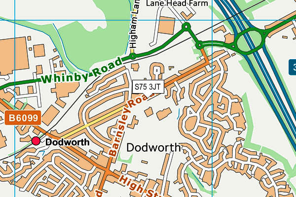 Bannatyne Health Club (Barnsley) map (S75 3JT) - OS VectorMap District (Ordnance Survey)