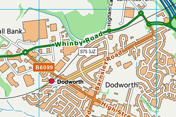 S75 3JZ map - OS VectorMap District (Ordnance Survey)