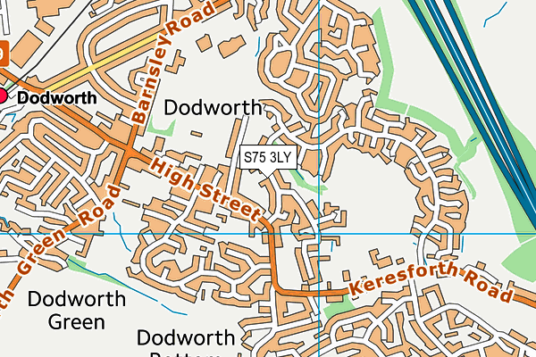 S75 3LY map - OS VectorMap District (Ordnance Survey)