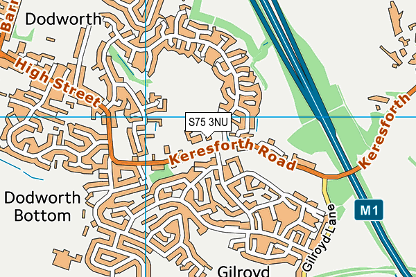 S75 3NU map - OS VectorMap District (Ordnance Survey)