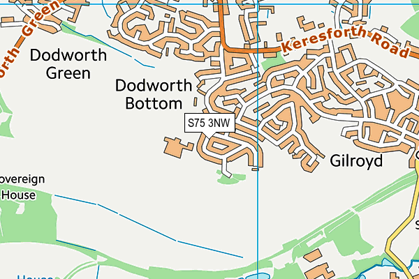 S75 3NW map - OS VectorMap District (Ordnance Survey)