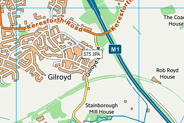 S75 3PA map - OS VectorMap District (Ordnance Survey)