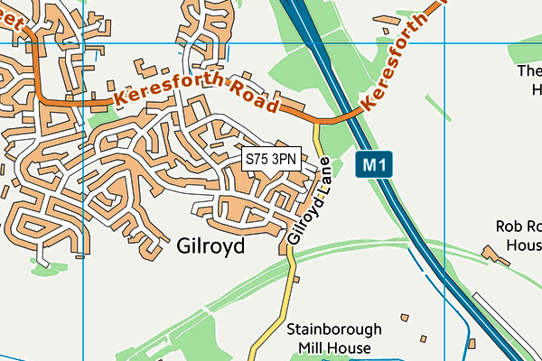 S75 3PN map - OS VectorMap District (Ordnance Survey)