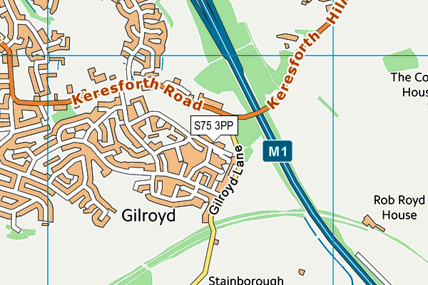 S75 3PP map - OS VectorMap District (Ordnance Survey)