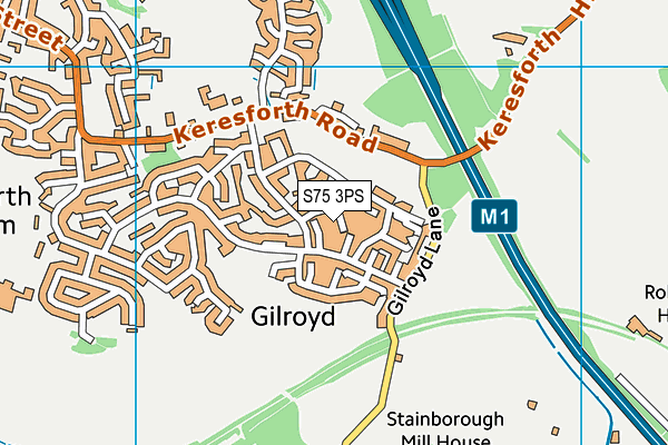 S75 3PS map - OS VectorMap District (Ordnance Survey)