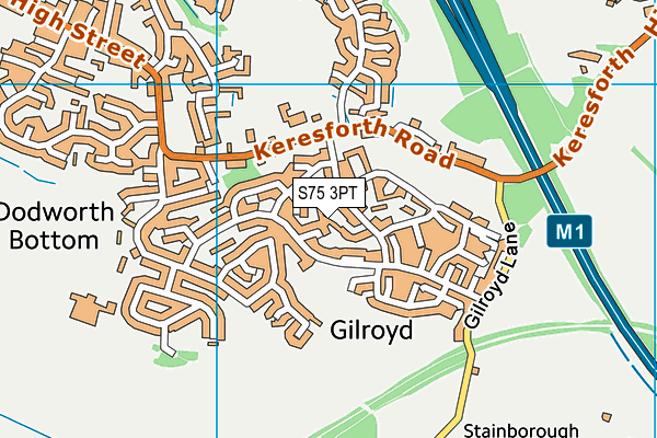 S75 3PT map - OS VectorMap District (Ordnance Survey)