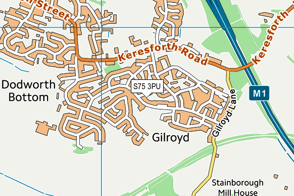 S75 3PU map - OS VectorMap District (Ordnance Survey)