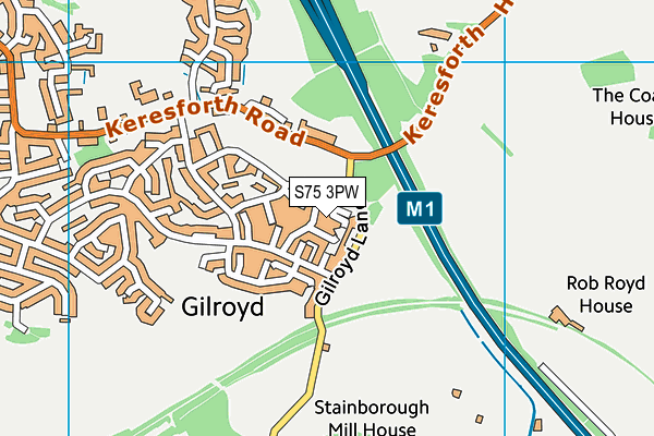 S75 3PW map - OS VectorMap District (Ordnance Survey)