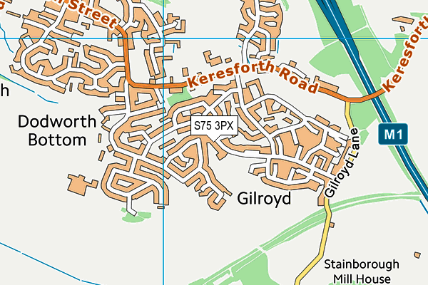 S75 3PX map - OS VectorMap District (Ordnance Survey)