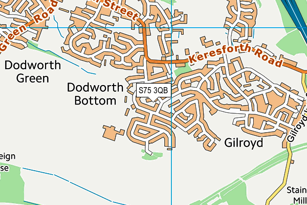 S75 3QB map - OS VectorMap District (Ordnance Survey)